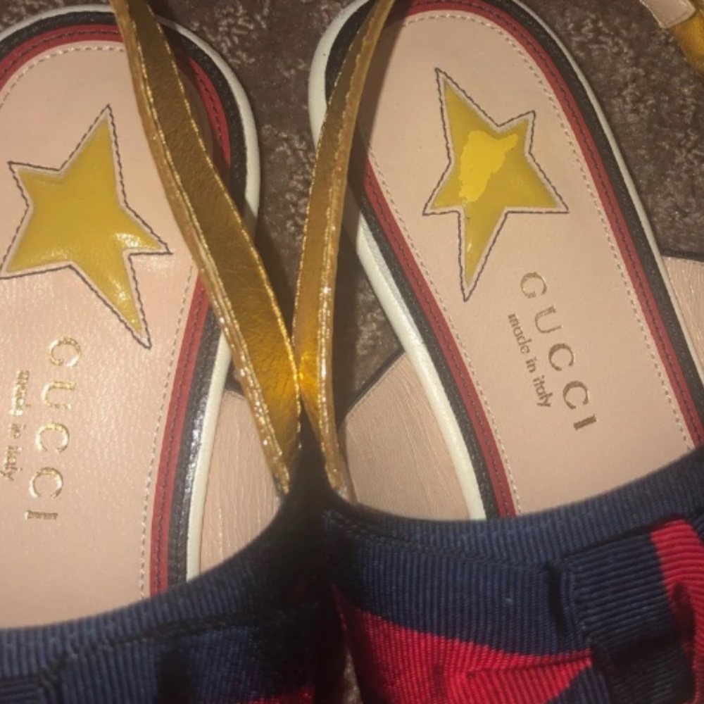 Gucci Sandals Patriotic flats 37.5 GORGEOUS! - Picture 2 of 8